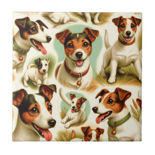 Azulejo Vintage Cute Jack Russell Terrier
