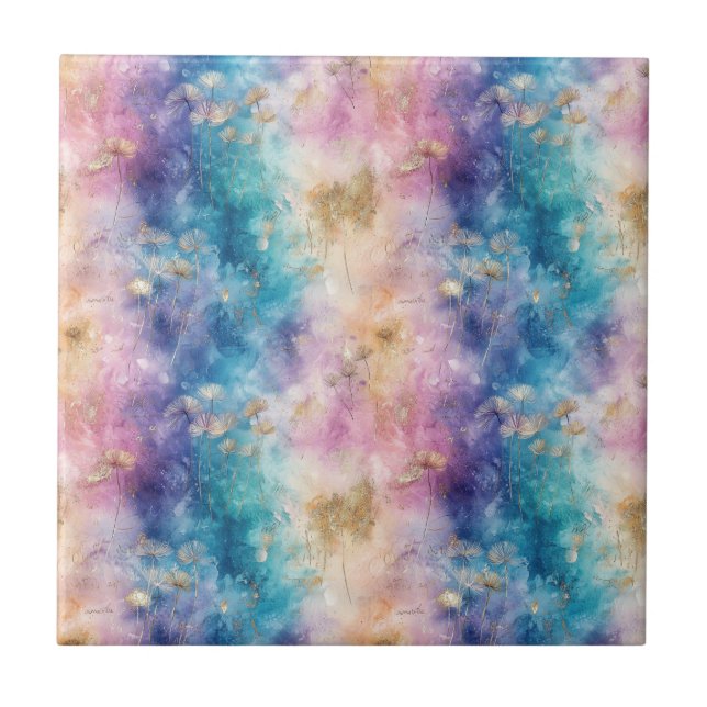Azulejo Vintage Dandelion Abstract Pattern (2) (Frente)