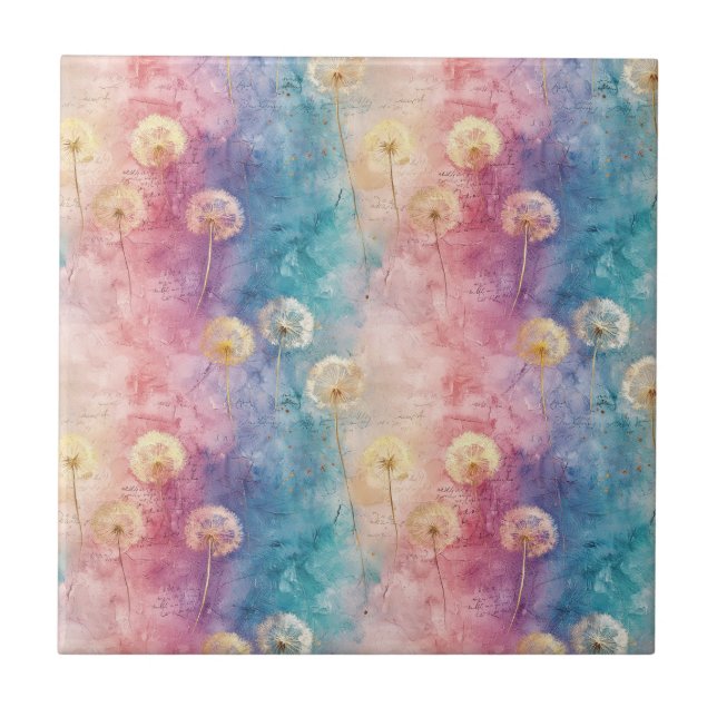 Azulejo Vintage Dandelion Abstract Pattern (3) (Frente)