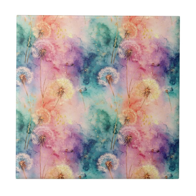 Azulejo Vintage Dandelion Abstract Pattern (5) (Frente)