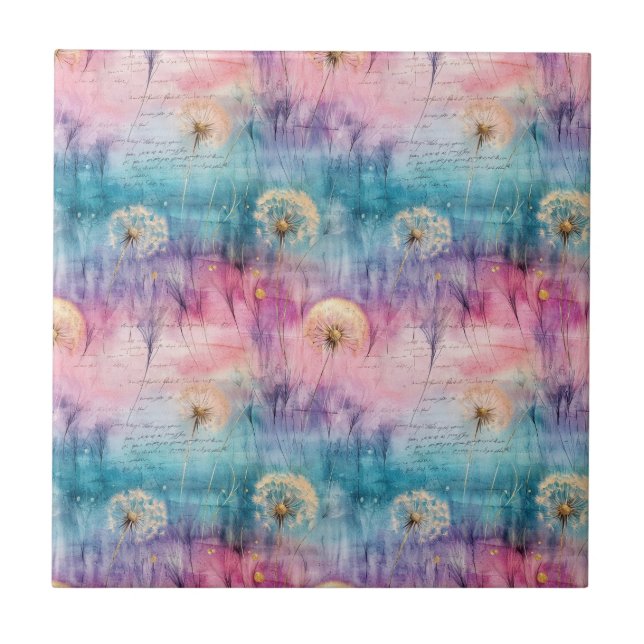 Azulejo Vintage Dandelion Abstract Pattern (6) (Frente)