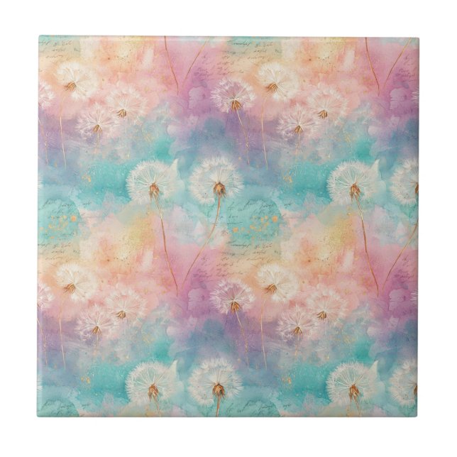 Azulejo Vintage Dandelion Abstract Pattern (8) (Frente)