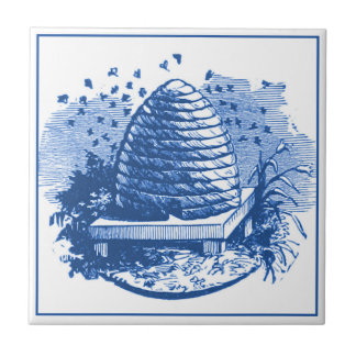 Azulejo Vintage Delft Blue Art Nouveau Honeybee Hive