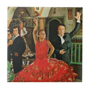 Azulejo Vintage España, bailarines del flamenco