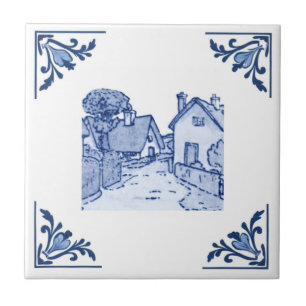 Azulejo Vintage European Village Home Delft Blue & White