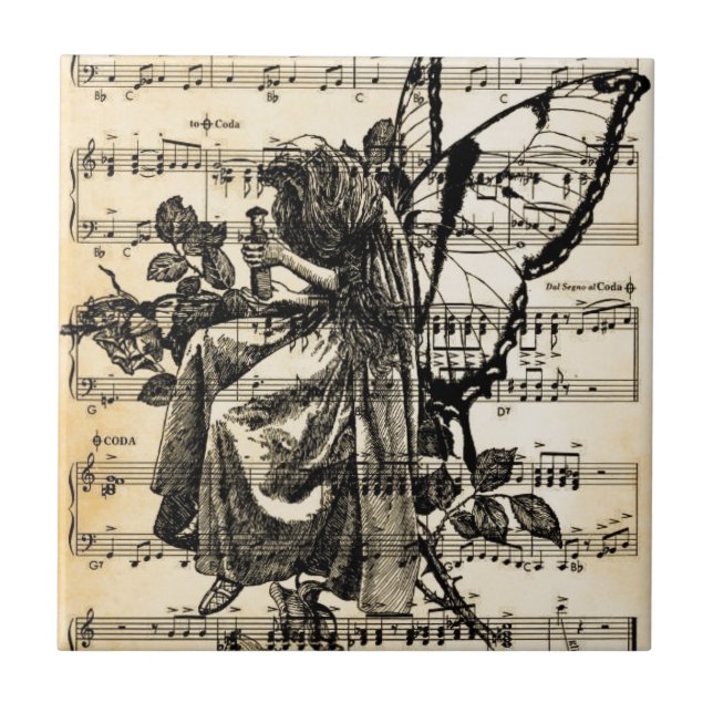 Azulejo Vintage Fairy & Music (Frente)