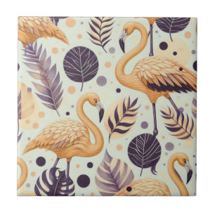 Azulejo Vintage Flamingo Seamless