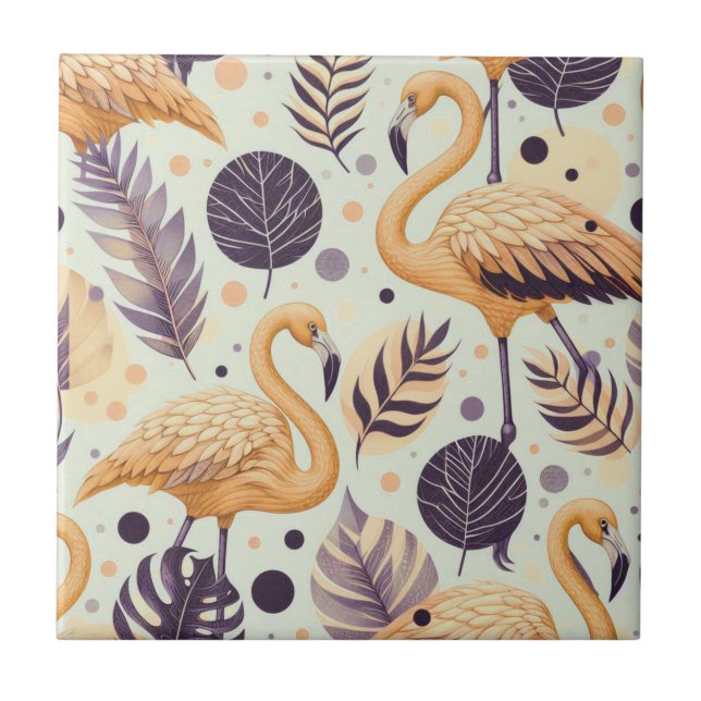 Azulejo Vintage Flamingo Seamless (Frente)