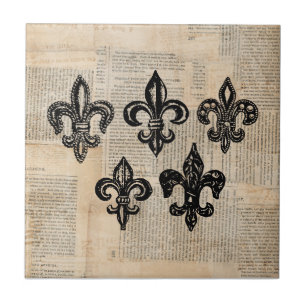 Azulejo Vintage Fleur de Lis Symbols Fleur-de-lis Art