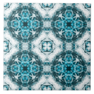 Azulejo Vintage, floral, azul pastel, blanco, gris claro