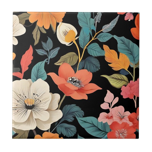 Azulejo Vintage floral ecléctica Botánica (Frente)