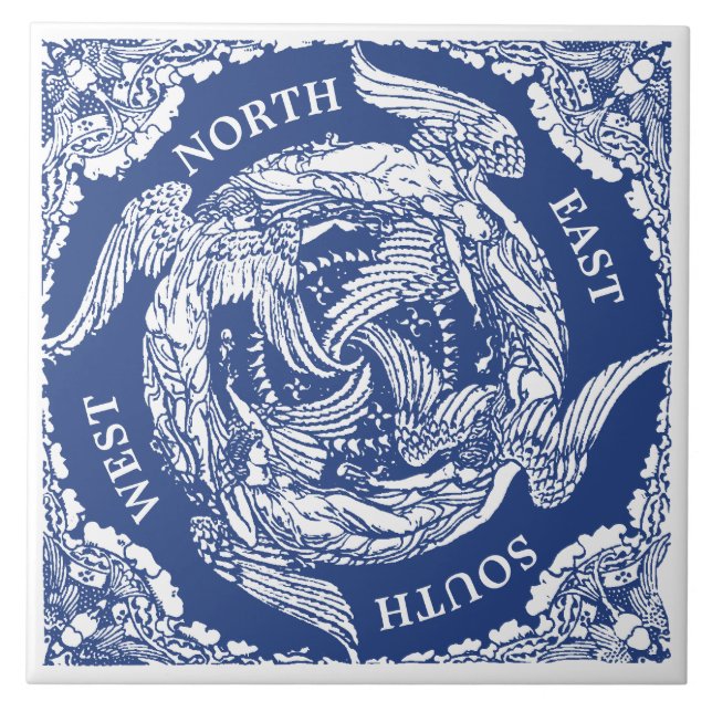 Azulejo Vintage Four Wins/Angels de Walter Crane (Frente)