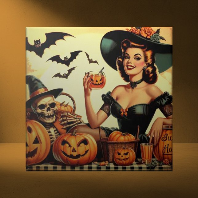 Azulejo Vintage Halloween Pin Up (Subido por el creador)