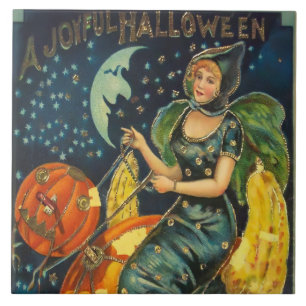 Azulejo Vintage Halloween Witch Poster