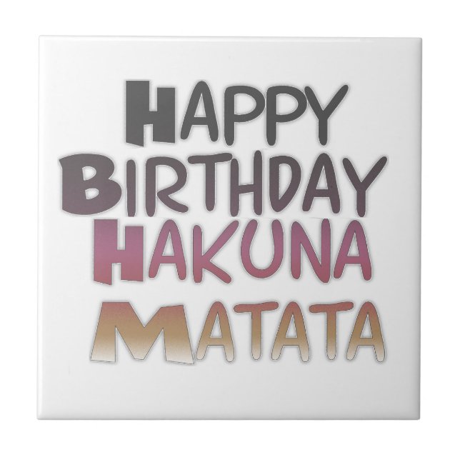Azulejo Vintage Happy Birday Hakuna Matata Purple Inspir (Frente)