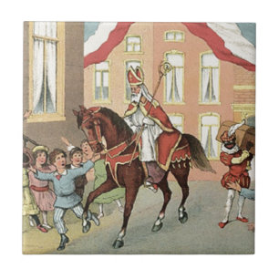 Azulejo Vintage holandés San Nicolás del St. Nick de