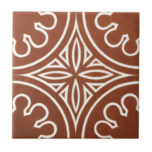Azulejo Vintage Irlandés Ceramic Art Design Red