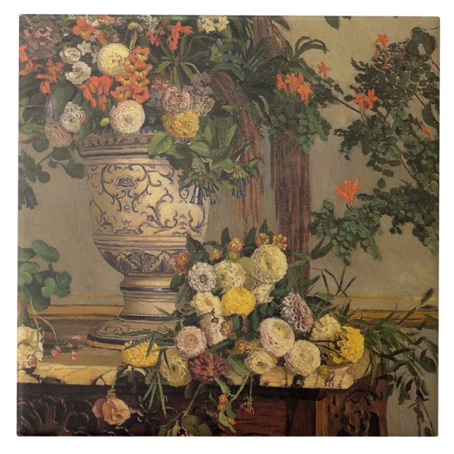 Azulejo Vintage Jean Frederic Bazille Flowers (Frente)