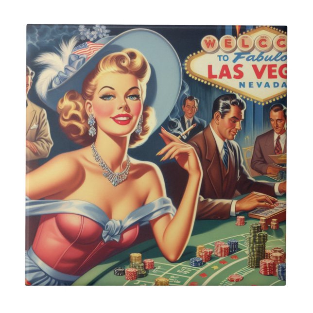Azulejo Vintage Las Vegas Casino (Frente)