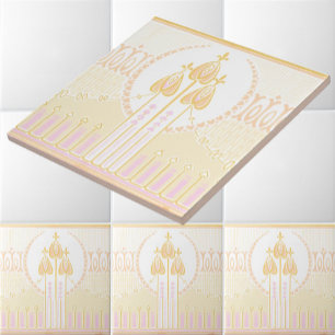 Azulejo Vintage Mackintosh Rosa inspirado Frieze
