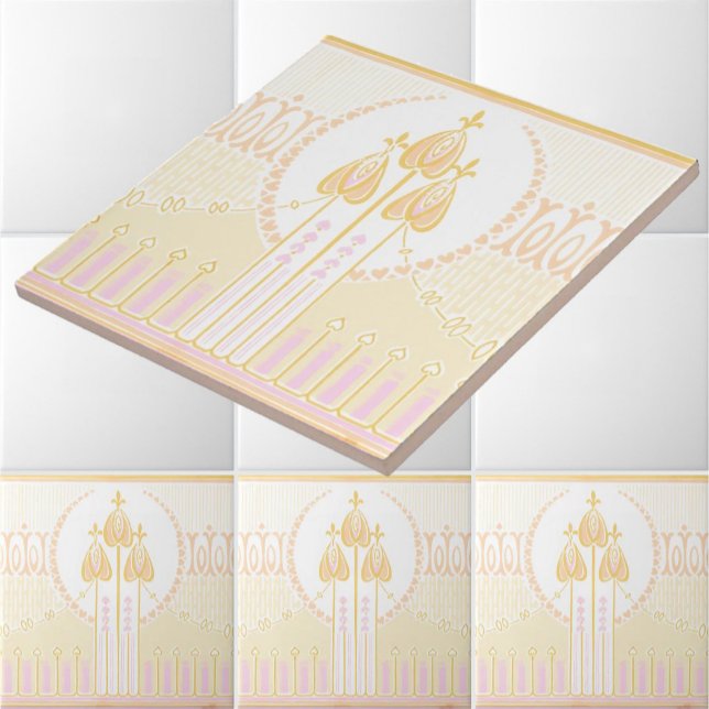 Azulejo Vintage Mackintosh Rosa inspirado Frieze (Subido por el creador)