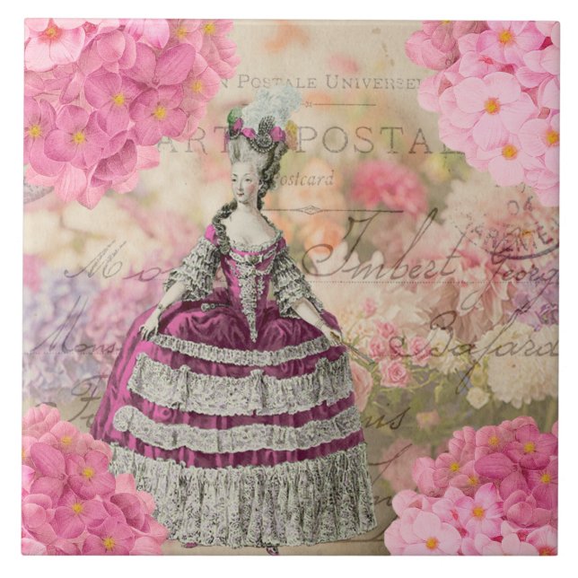 Azulejo Vintage Marie Antoinette Cerámica Tile (Frente)