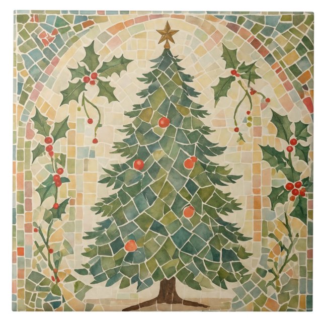 Azulejo Vintage, mosaico de Navidades, Navidades victorian (Frente)