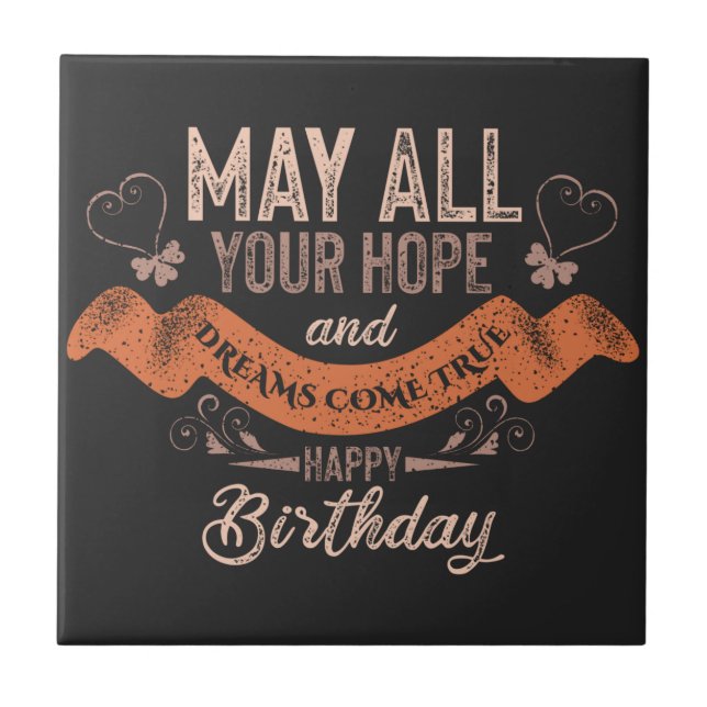 Azulejo Vintage Motivation Feliz cumpleaños (Frente)
