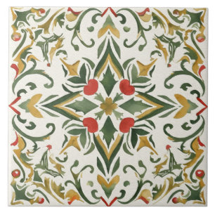 Azulejo Vintage,Patrón de Navidades, Cubierta cerámica de