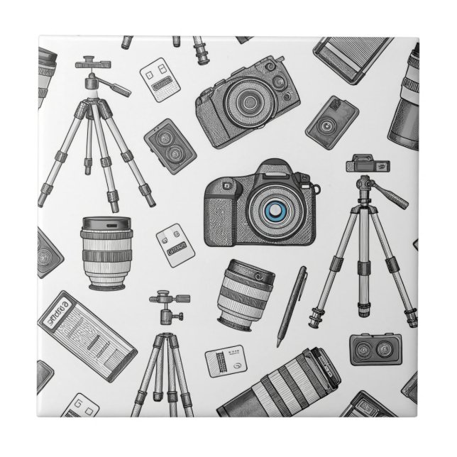 Azulejo Vintage Photography Equipment Pattern (Frente)