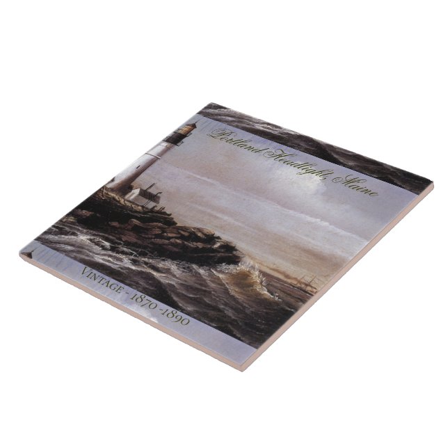 Azulejo Vintage Portland Headlight Maine William Walker (Lado)