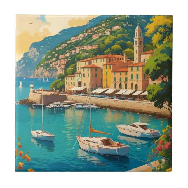 Azulejo Vintage Portofino Genova Italia (Frente)