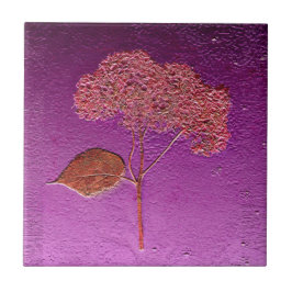 Azulejo Vintage Purple Gold Metálico Hidrangea Floral