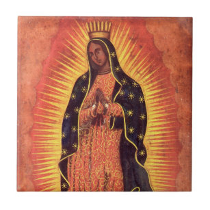 Azulejo Vintage Religión Virgen María Nuestra Señora de Gu
