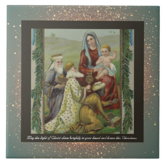 Azulejo Vintage Religiosos Navidades Cerámica Tile + deseo
