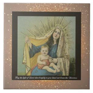 Azulejo Vintage Religiosos Navidades Cerámica Tile + deseo