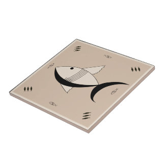 Azulejo Vintage retro de los PESCADOS FABULOSOS de los