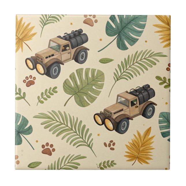 Azulejo Vintage Road Trip Pattern (4) (Frente)