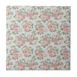 Azulejo Vintage Rococo Revival Rose Garden Romantic