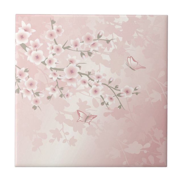 Azulejo Vintage Rubor PInk Cherry Blossom (Frente)