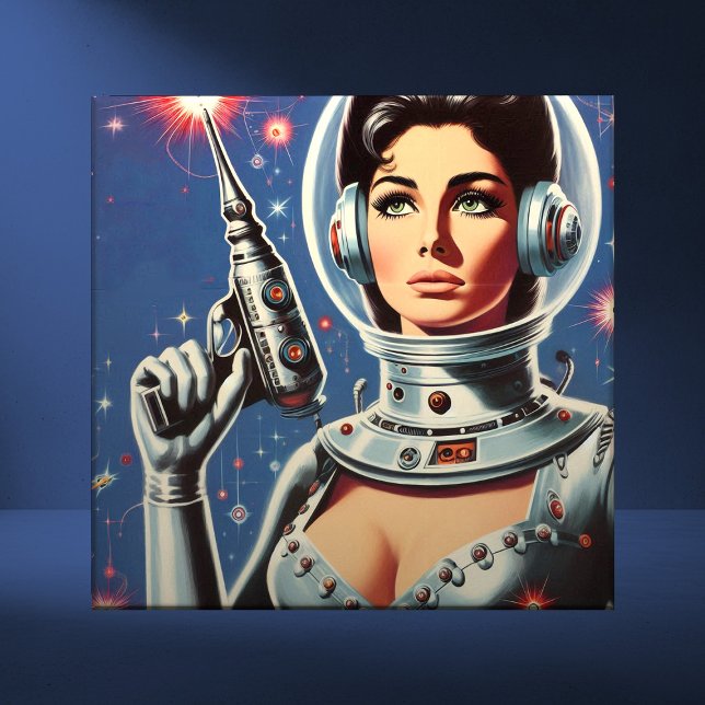Azulejo Vintage Sci-fi Astronaut Girl (Subido por el creador)