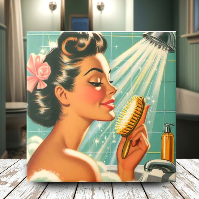 Azulejo Vintage Shower Pin Up (Subido por el creador)