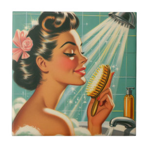 Azulejo Vintage Shower Pin Up