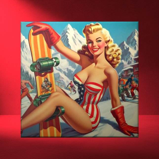 Azulejo Vintage Snowboard Pin Up (Subido por el creador)