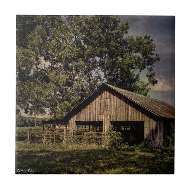 Azulejo Vintage South Georgia Barn cerámica (Frente)