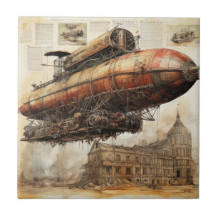 Azulejo Vintage Steampunk Zeppelin (3)