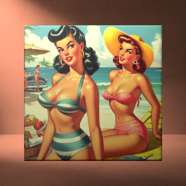 Azulejo Vintage Summer Beach Pin Ups (Subido por el creador)