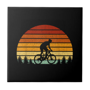 Azulejo Vintage Sunset Mountain Biking Gift Para La Montañ