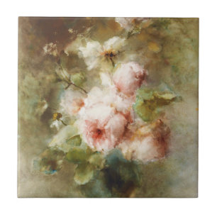 Azulejo Vintage Un jarrón con Rosas Margaretha Roosenboom