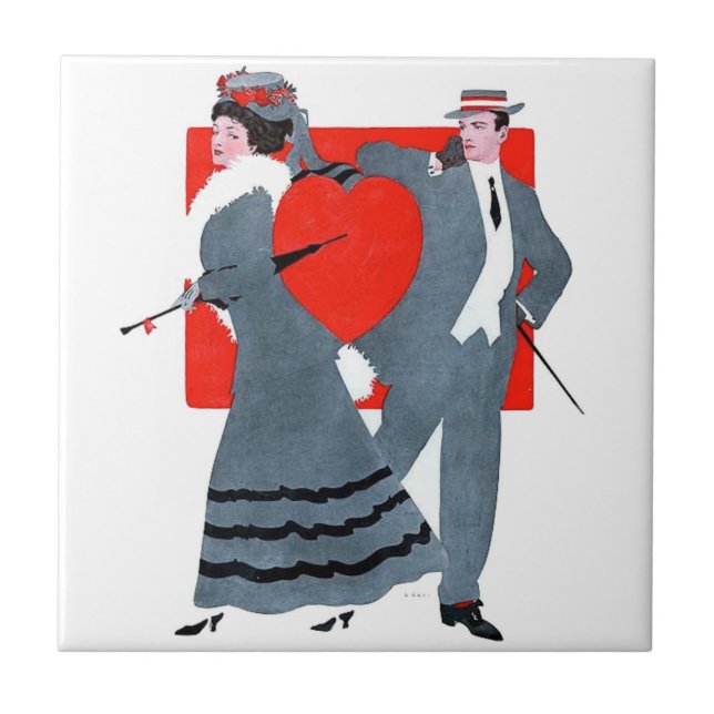 Azulejo Vintage Valentine Couple (Frente)